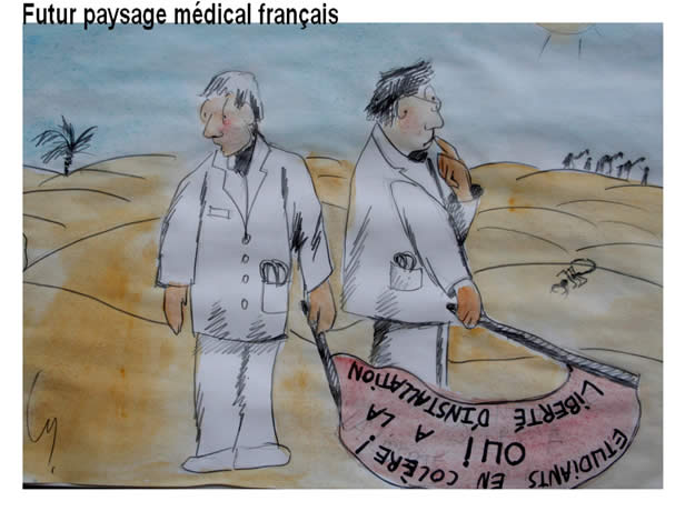 CB dessin désert médical en France